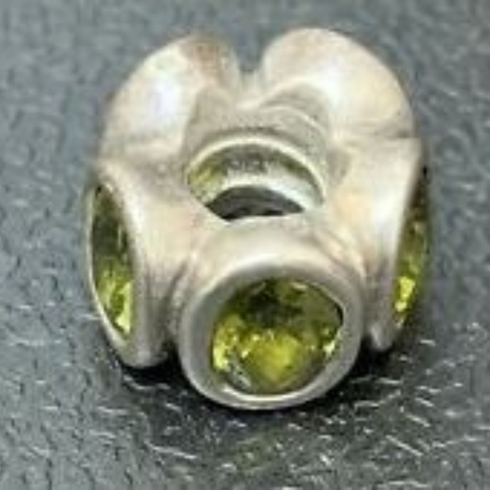 Pandora Bracelet Charm with Green Stones